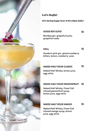 Beast & Butterflies menu design - International