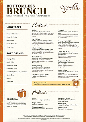 Cappadocia Turkish Restaurant menu design - Turkish, Mediterranean