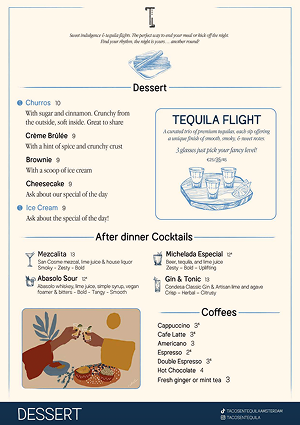 Tacos & Tequila menu design - Latin, Mexican
